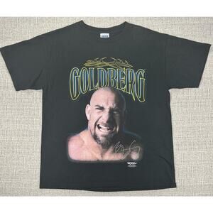 Vintage WCW Goldberg Shirt Mens Large Black Wrestling T-Shirt 1998 Tultex 90s